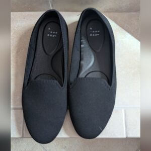 a new day Black Slip-On Canvas Flats